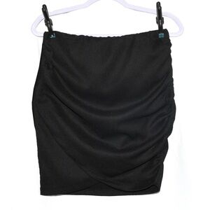 Free People Ruched Tulip Mini Skirt Black